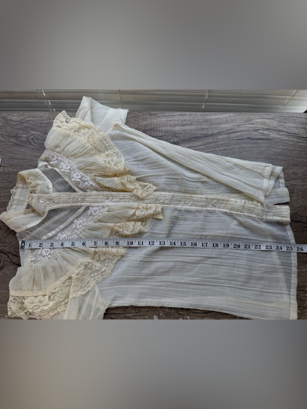 70s Gunne Sax Gauze Edwardian Lace Ruffle Blouse Victorian‎ size 11 - small - Picture 6 of 9